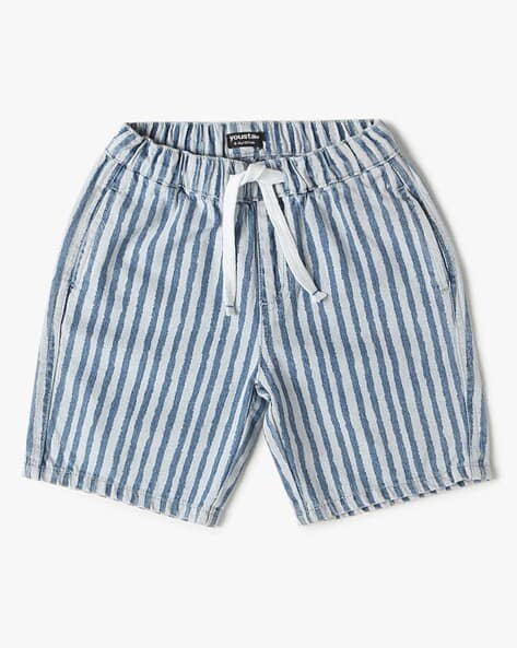 Boys Striped Relaxed Fit Shorts