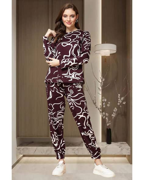 Women Printed Regular Fit Tracksuit