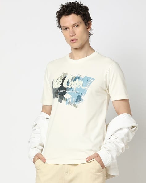 Buy Off-White Tshirts for Men by LEE COOPER Online | Ajio.com