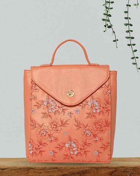 Women Snow Floral Print Backpack