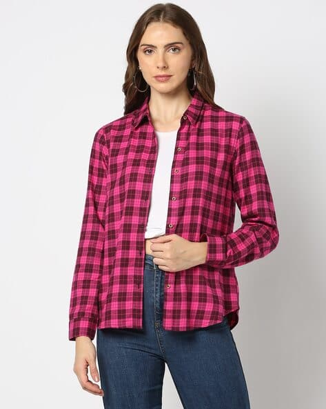 Women Checked Regular Fit Shirt