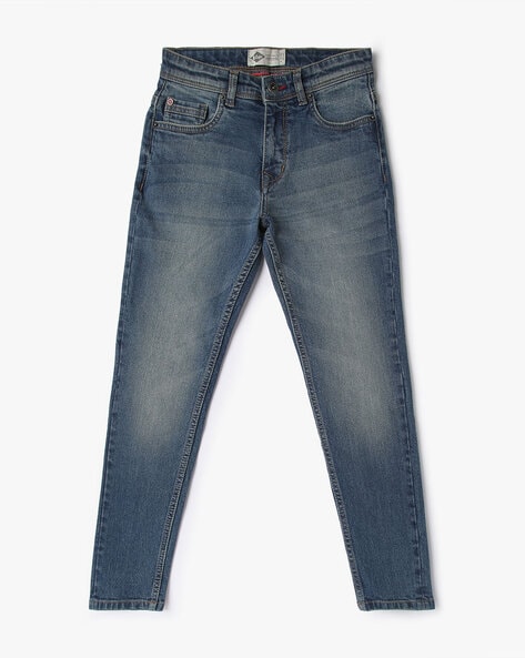 Boys Mid-Wash Tapered Fit Jeans