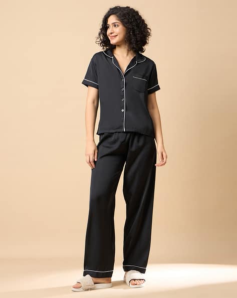 Women Short-Sleeves Shirt Pyjamas Set