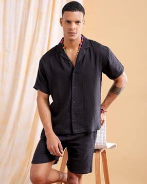 the indian garage co Men Regular Fit Shirt & Shorts Co-Ord Set-picture-13