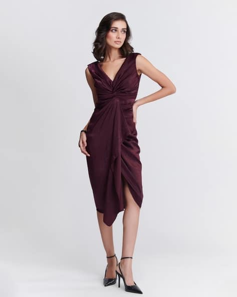 slim fit dress slacks Ladies Long Sleeve Ribbed Fit & Flare Mini Dress main image 0