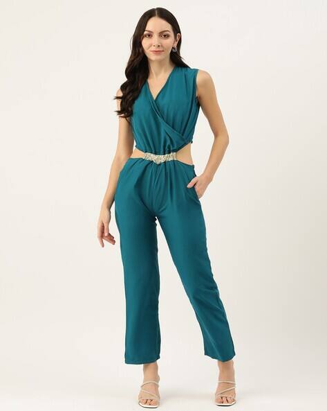 Buy Teal Jumpsuits &Playsuits for Women by Belle Fille Online - Main Image