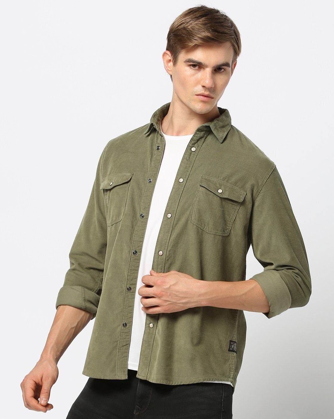 Men Corduroy Regular Fit Shirt