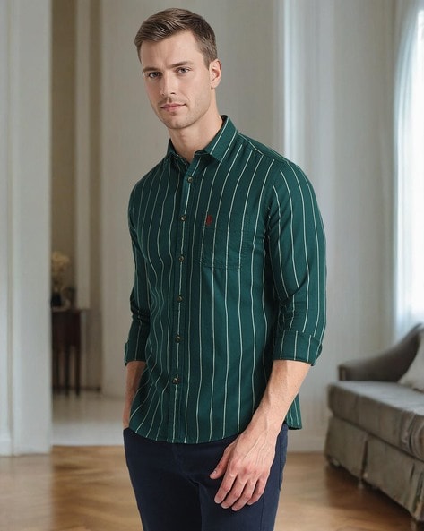 Men Striped Slim Fit Shirt