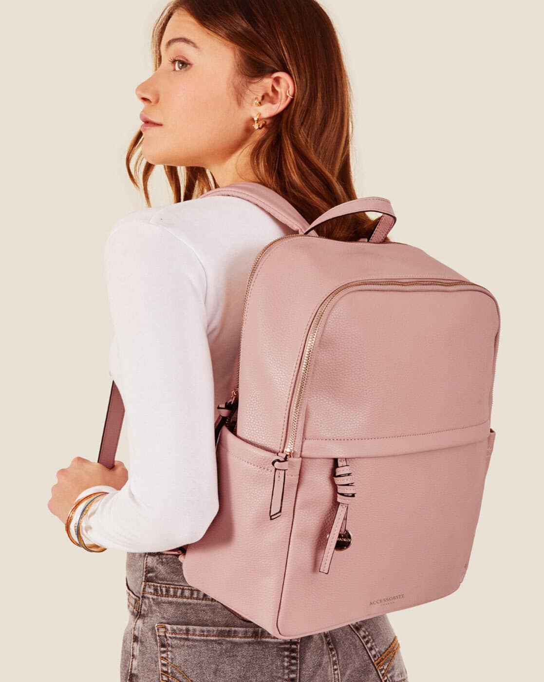 accessorize leather backpack London Women's Faux Black Pocket Handle With 12" Laptop Sleeve, Black, L, Utility: Buy Online at Best Price in UAE Maggie Leather Backpack | Z