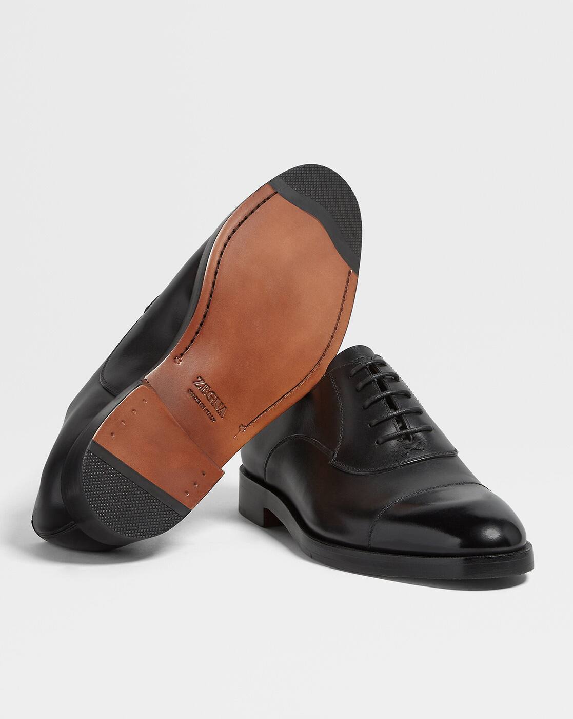 Buy Zegna Leather Torino Loafers | Black Color Men | AJIO LUXE