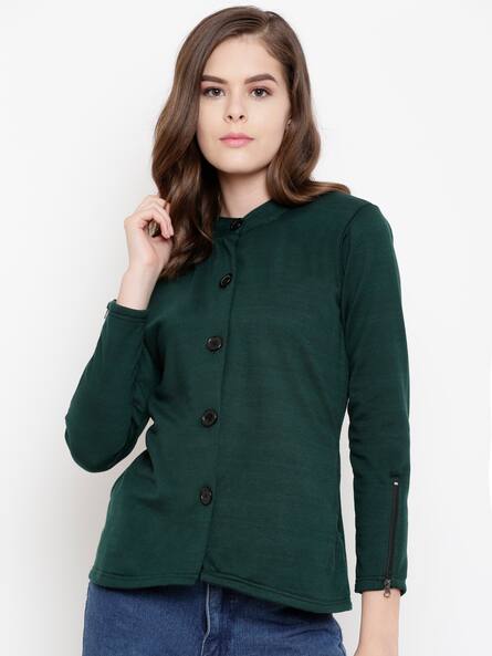 Buy Bottle Green Jackets Coats for Women by Belle Fille Online