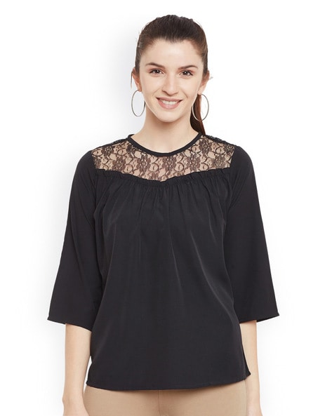 Belle Fille Lace Round-Neck Top