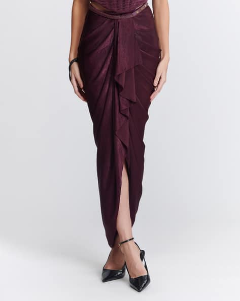 Buy Magenta Skirts for Women by S&N by Shantnu Nikhil Online