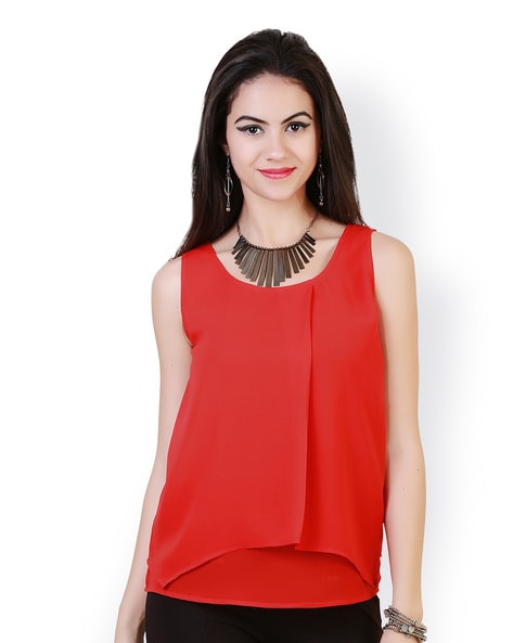 Belle Fille Round-Neck Georgette Top