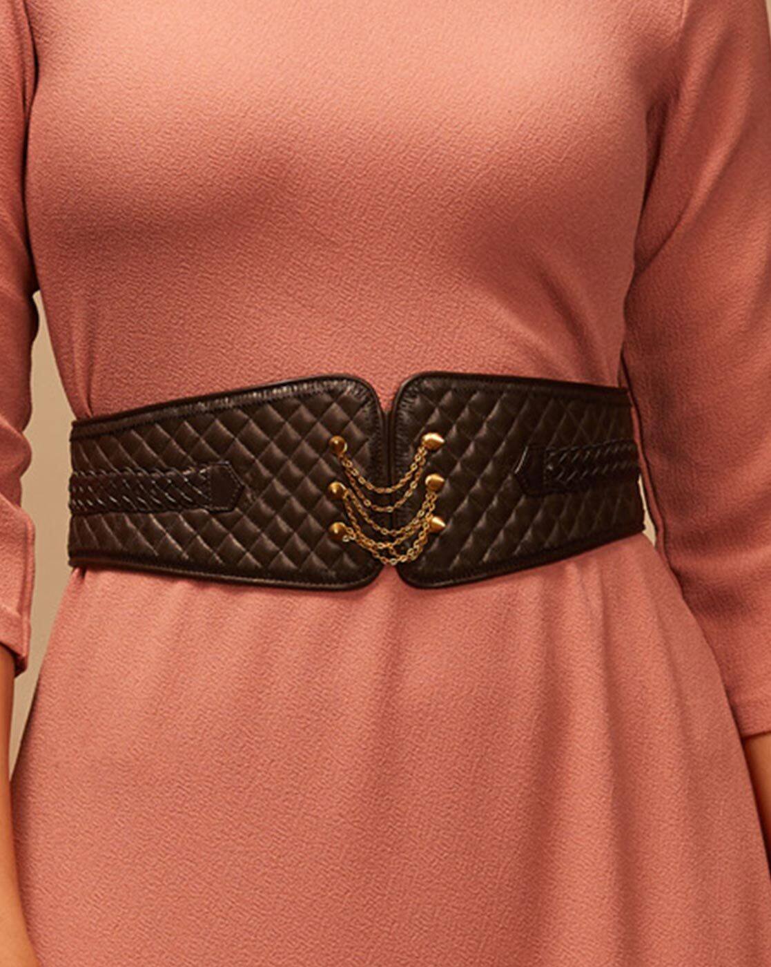 Buy S&N by Shantnu Nikhil Emblished Wide Belt Brown Color Women