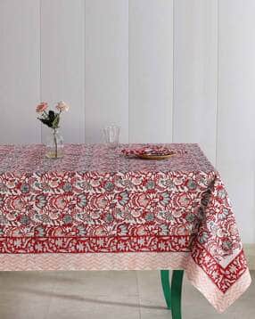 handicraft-palace Floral Print 6-Seater Table Cover with Napkins-picture-34