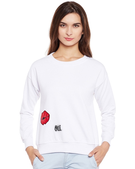 Belle Fille Crew-Neck Sweatshirt with Appliques