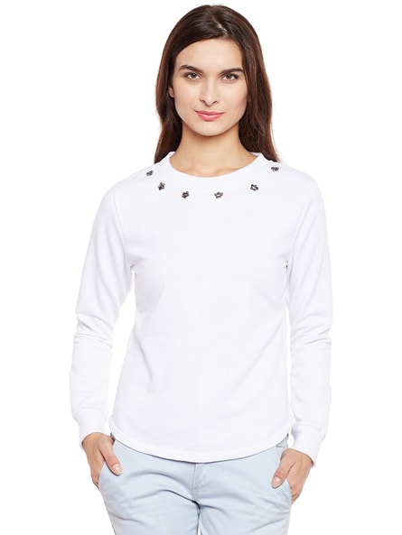 Belle Fille Sweatshirt with Cuffed-Sleeves