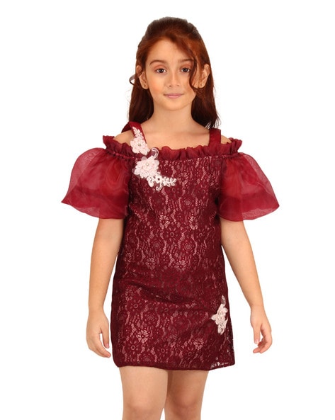 Buy Maroon Dresses Frocks for Girls by Cutecumber Online Ajio