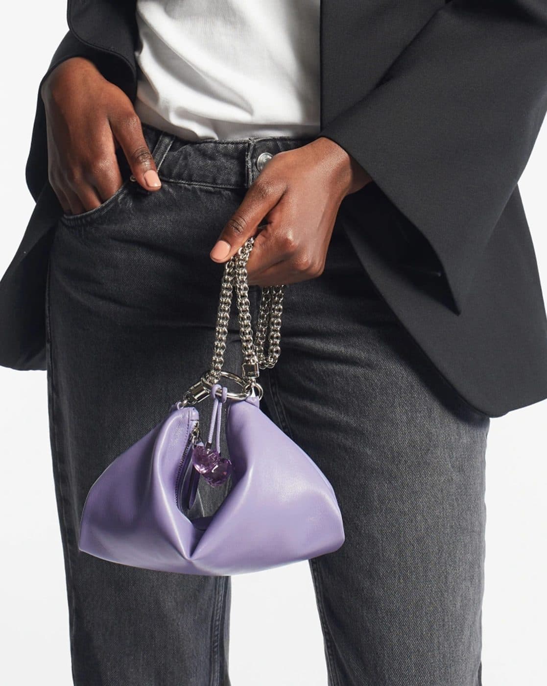 Buy Jimmy Choo Callie Leather Mini Bag | Purple Color Women | AJIO