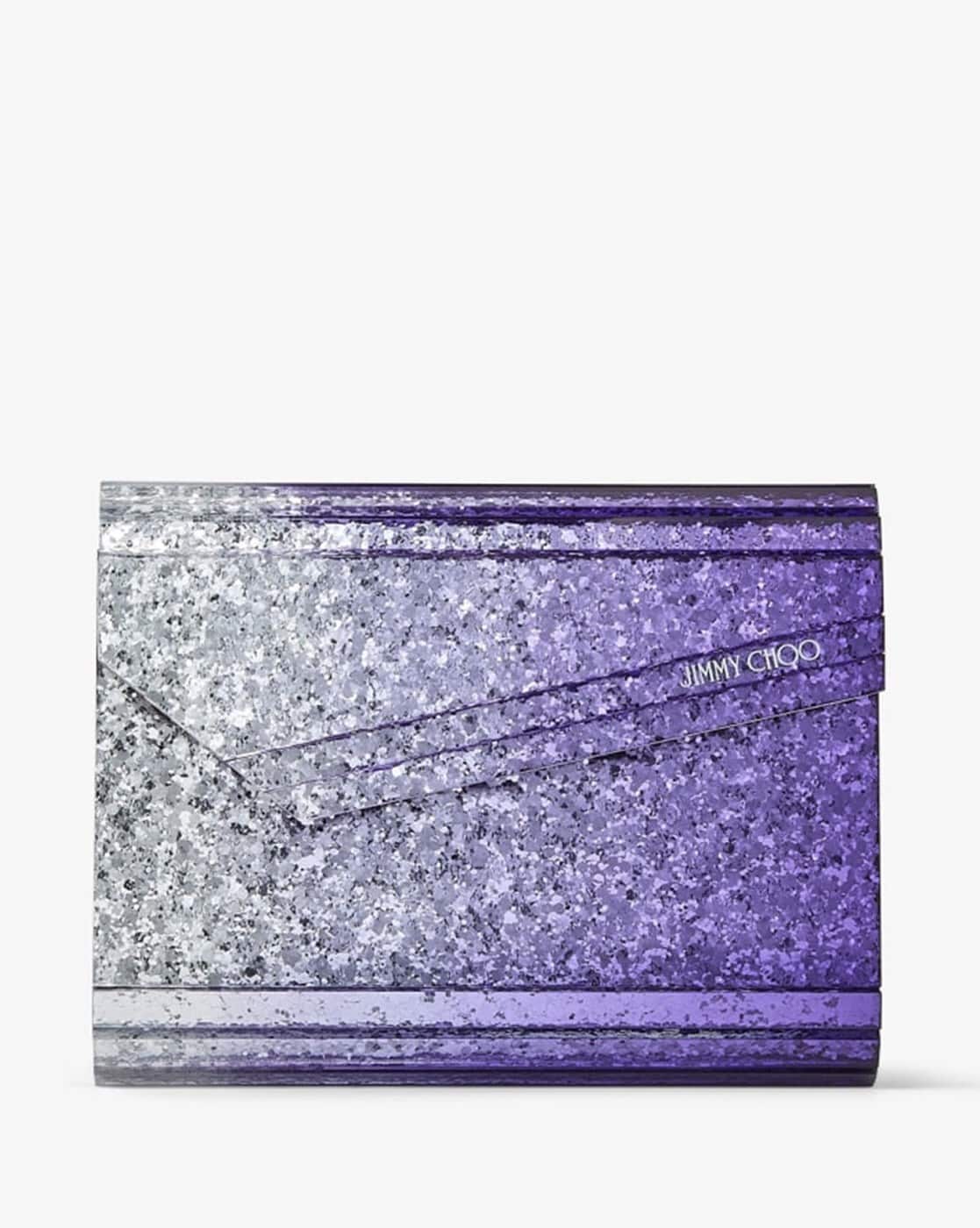 Buy Jimmy Choo Candy Glitter Acrylic Clutch Bag | Purple Color