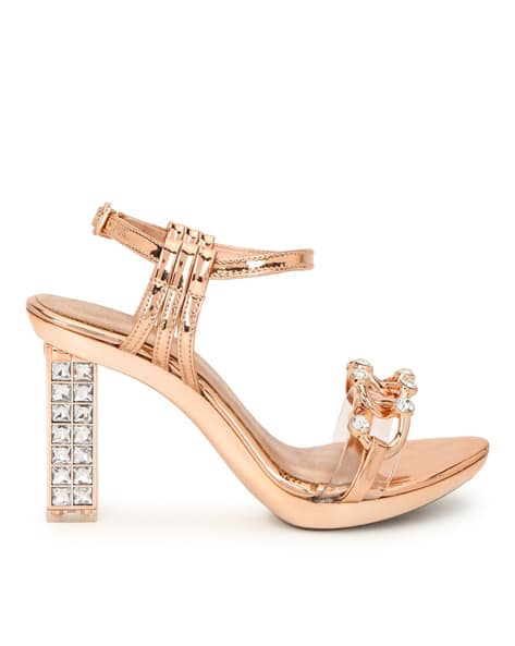 Buy Rose Gold Heeled Sandals for Women by Truffle collection