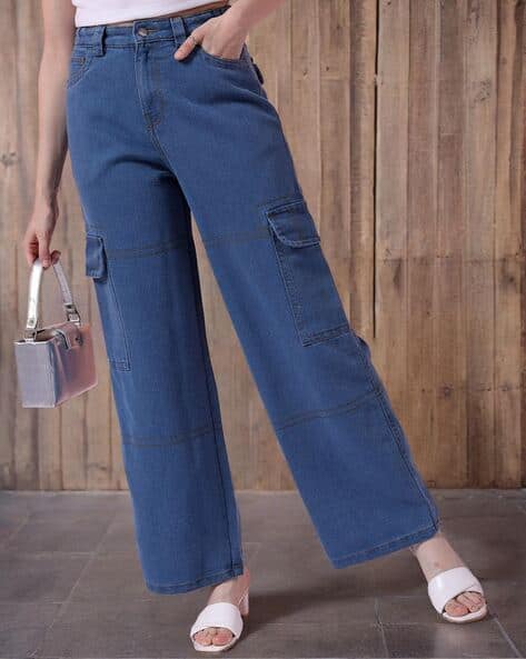 Women High-Rise Baggy Fit Clean Jeans