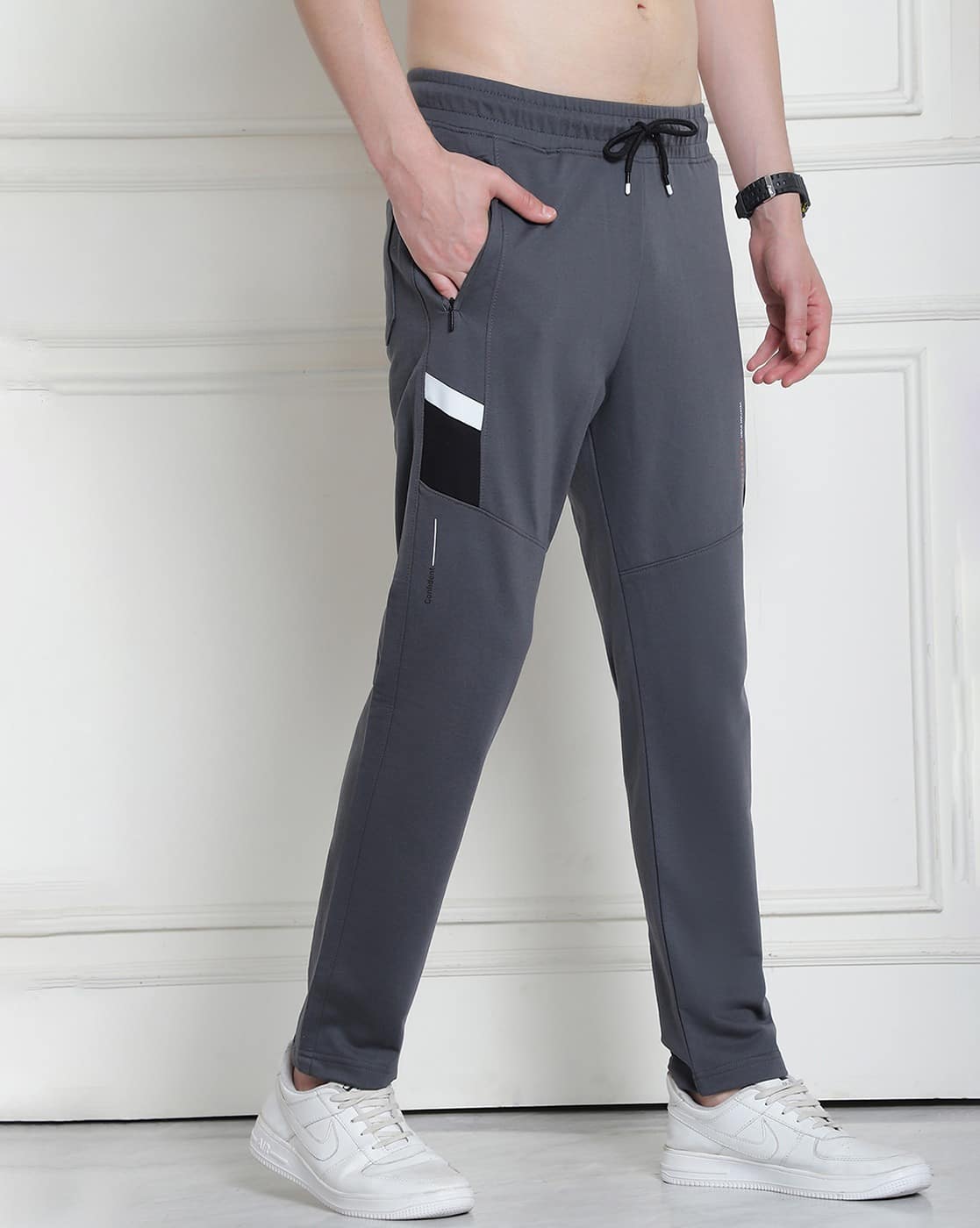 Buy Grey Track Pants for Men by VENITIAN- FOR BIDDEN CLOTHING