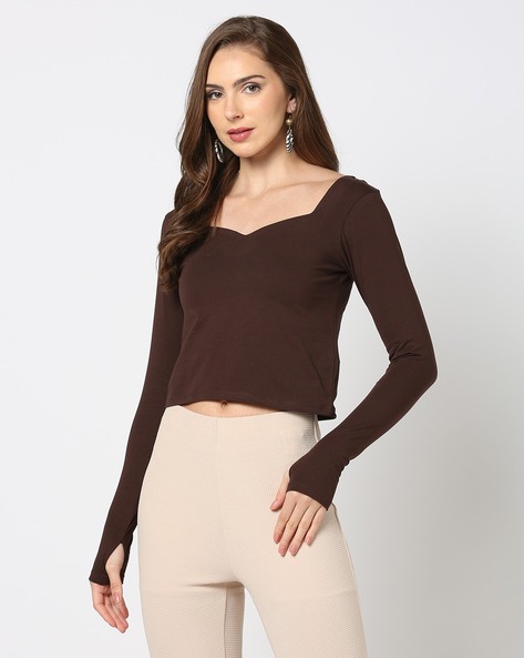 Women Regular Fit Sweetheart -Neck Top