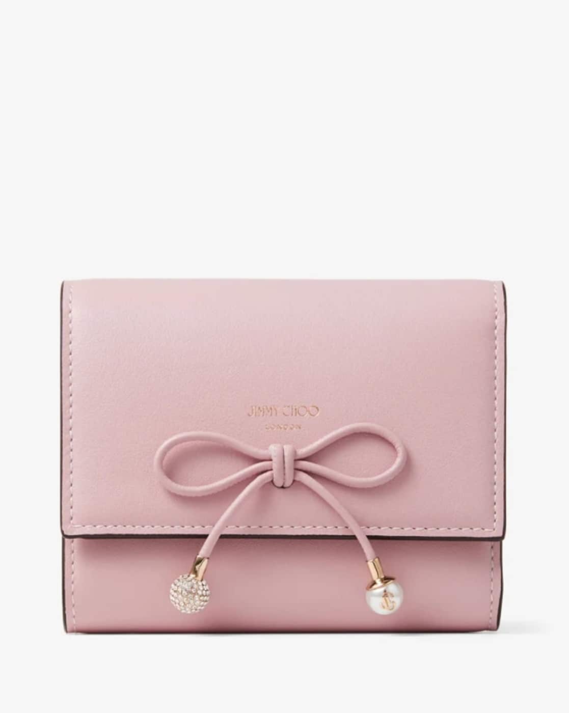 Buy Jimmy Choo Marinda Leather Wallet | Pink Color Women | AJIO LUXE