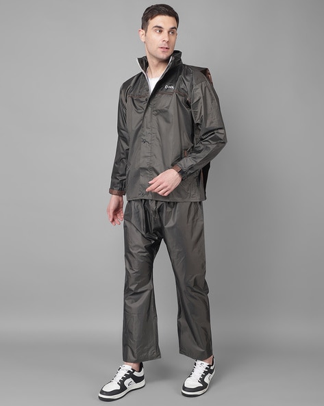 Grey raincoat mens best sale