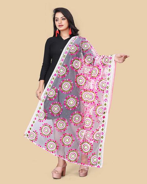 Women Embroidered Net Dupatta Price in India