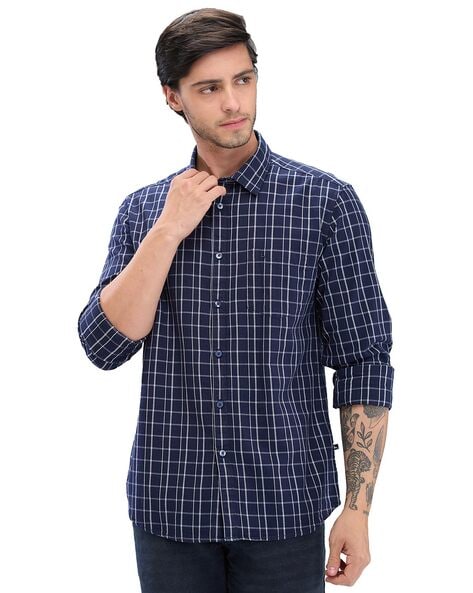 Parx Men Checked Slim Fit Shirt