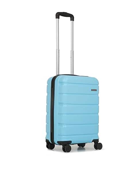 TEAKWOOD LEATHERS Unisex Sky Blue Polypropylene Hard Sided Suitcase Trolley Bag For Travel - Cabin
