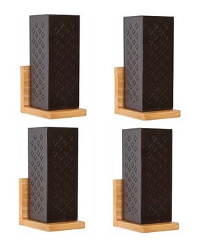 afast Set of 4 LED Compatible Wall Lamp with Engraved Shade -picture-52