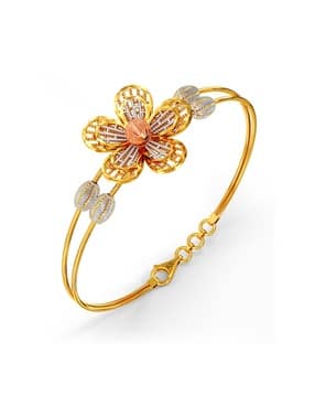 Women Yellow Gold Floral Bracelet