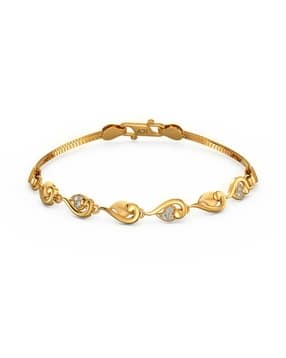 Women Yellow Gold Leaf Bracelet