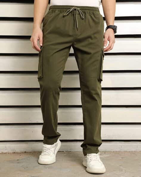 Men Flat Front Loose Fit Trousers