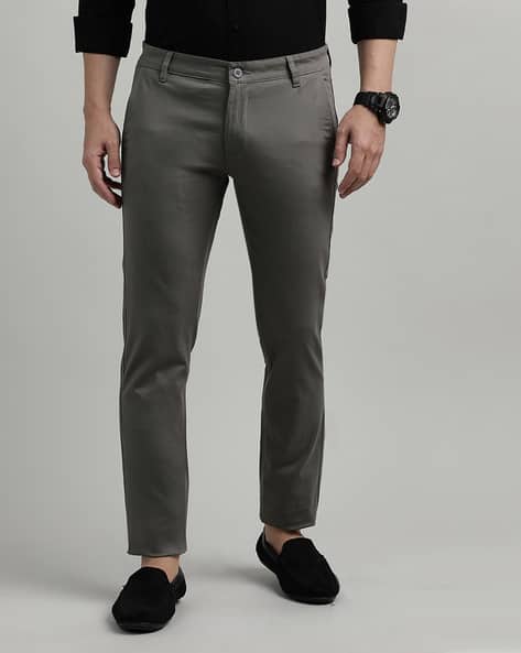 Men Slim Fit Trousers with Insert Pockets