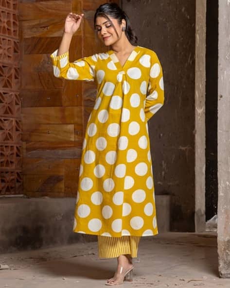 Women Polka-Dot A-Line Kurta Set
