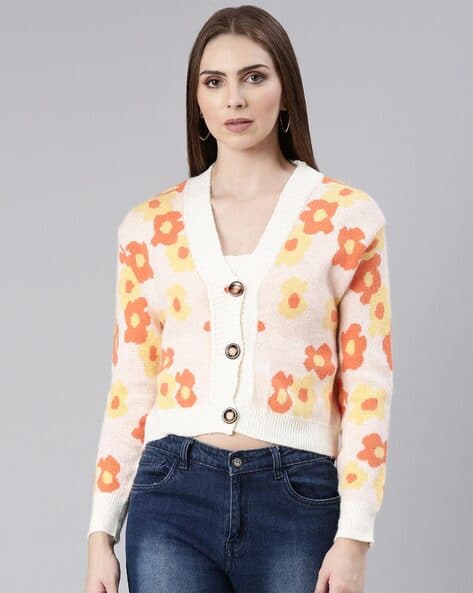 Buy Peach Sweaters Cardigans for Women by SHOWOFF Online