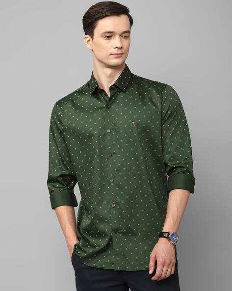 green polka dot dress shirt Michelle Green Polka Dot Midi Shirt Dress – Finery London