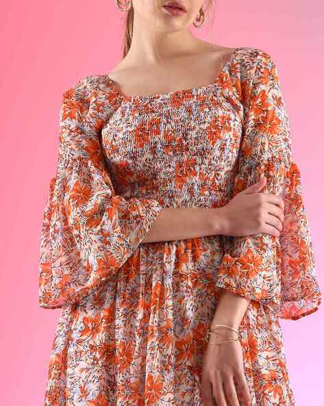 ladies sunflower dress Vintage term wearing sorelle Dark blue wrap plus Size:4-6