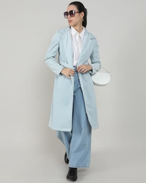 trench coat pale blue womens jackets Buy Blue Jackets Coats for Women by Campus Sutra Online