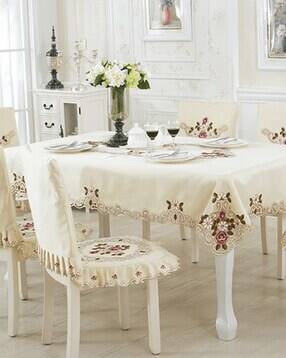 Floral Embroidered 6-Seater Table Cover-image-48