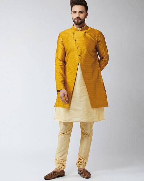 Textured Ethnic Suit Set with Side Buttons
