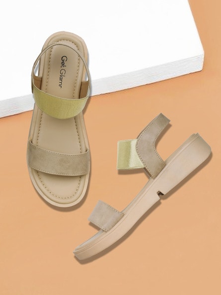 Get Glamr Colour-block Sling-Back Sandals