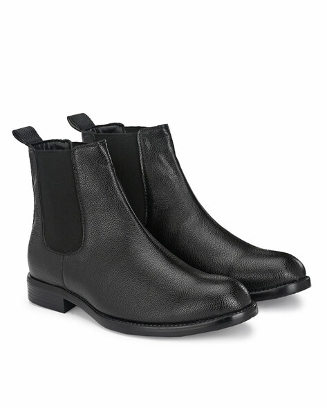 Hirels Textured Mid-Calf Chelsea Boots