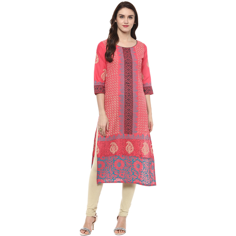 Riya Block Print Straight Kurta