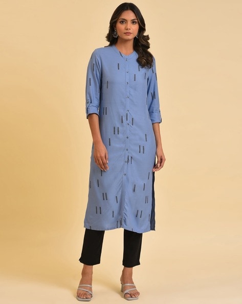 W Women Printed Straight Kurta Set